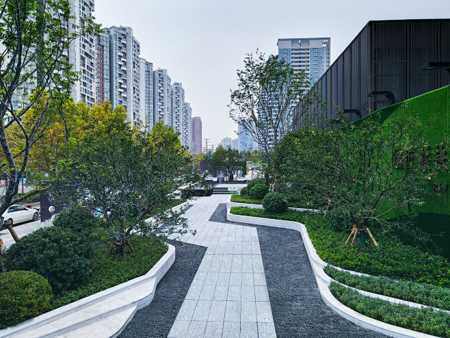 武汉城建华润长江悦 现代 住宅景观 植物...