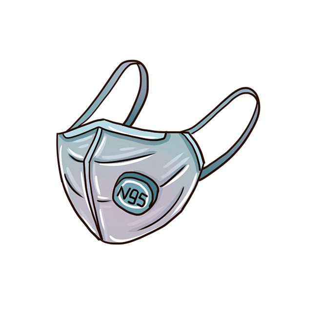 蓝色口罩png图片n95