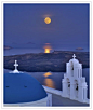 FULLMOON - SANTORINI ISLAND, GREECE  满月-圣托里尼岛，希腊
