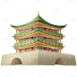 中国风-手绘传统建筑-城楼