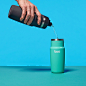 Bivo One stainless steel performance cycling water bottle with a flow-rate fit for cyclists. Built so you never have to experience the taste of plastic or mold again. Built to ride. Clean taste. Dishwasher safe.