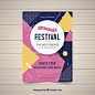 其中包括图片：Free Vector | Abstract party poster with geometric style