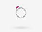 Ring illustration diamond shiny 3d icon jewelry ring animation