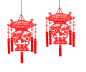 【可下载】2019红色新年猪年灯笼装饰海报素材背景