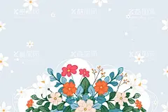 卡通手绘春天花朵背景  - 源文件下载【酷图网】春天花朵背景,壁纸,花卉,植物,清新花朵背景,春天手绘壁纸