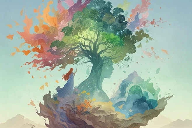 自然之灵人与自然和谐共生图片-花瓣网