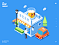 Shop beer branding isometric ps illustration shop