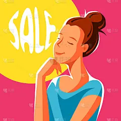 可爱的女孩梦想着销售