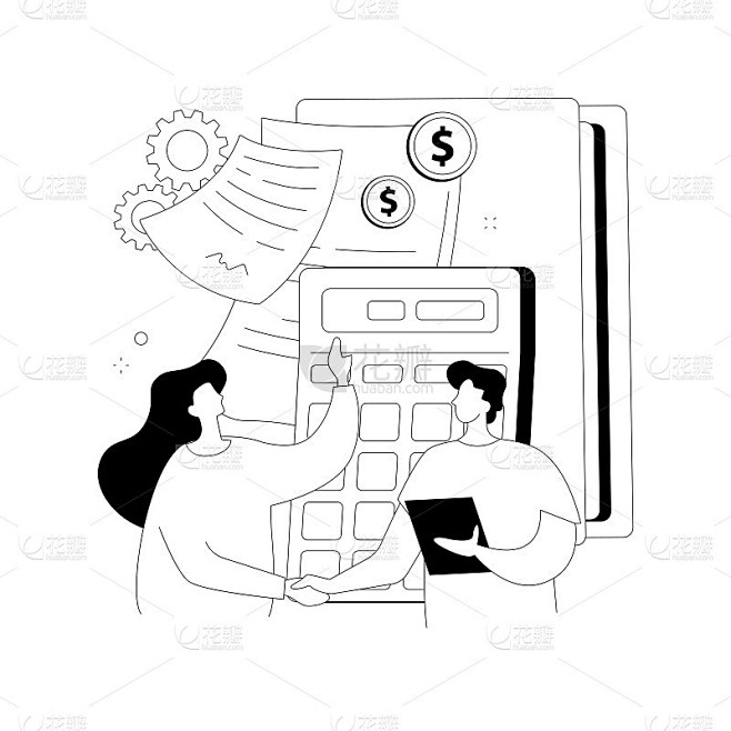 会计职务抽象概念矢量说明。