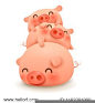 Pig pile. Three little pig. Chinese New Year. The year of the pig.