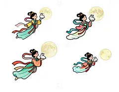 嫦娥奔月插画1高清模板免费下载-趣麦麦图