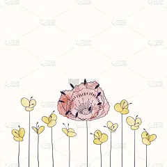 仅一朵花,矢量,边框,水彩画,动物手,圆形,国境线,贺卡,花,绘制