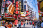 道顿堀,大阪府,旅行者,拥挤的,居住区,夜生活,大板南波站,霓虹色,当地著名景点,忙碌