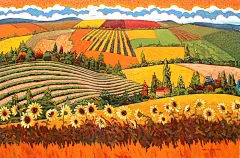 【美国艺术家 Gene Brown 笔下色彩艳丽的田园风光】—— 秋日景象