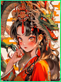 龙女_国风&国潮插画_可爱国风头像_6_mioyo