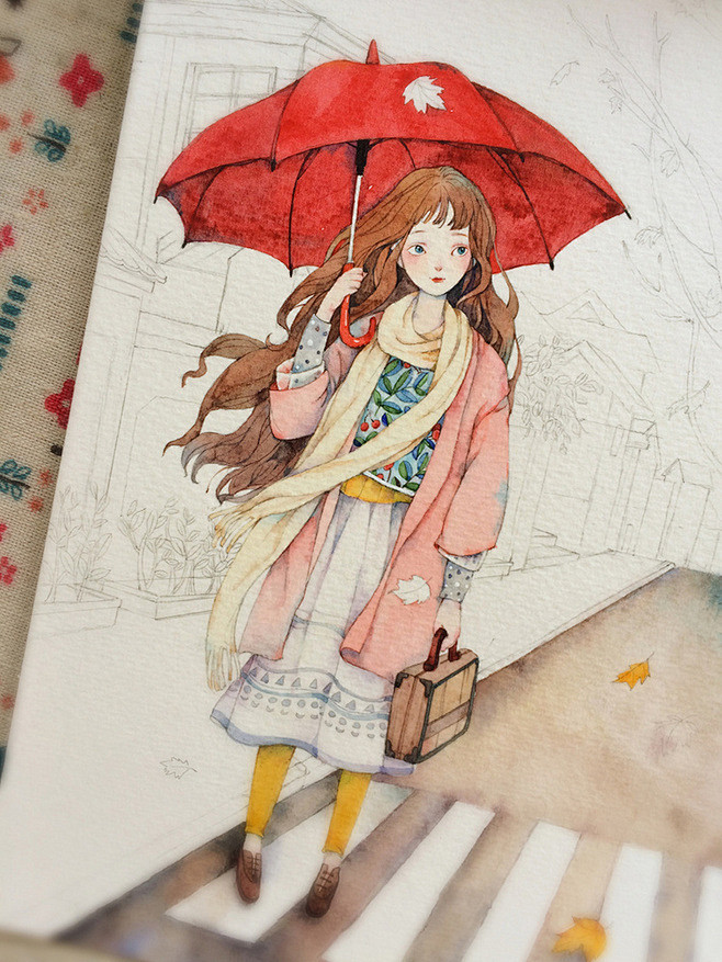 手绘小清新插画