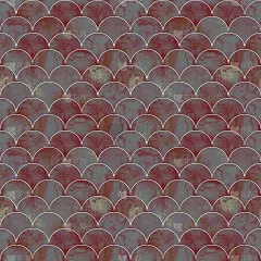 鱼鳞波浪日式无缝图案