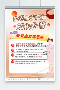 创意世界血友病日医疗科普海报