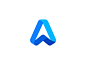 letter A logos blue triangle typogaphy monogram letter abstract letter a a design mark symbol designer logo design logo designer geometric branding brandmark logotype logo