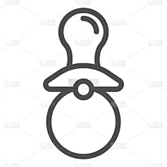 儿童,安抚奶嘴,线图标,幼儿,婴儿,保姆,护士,轮廓,白色