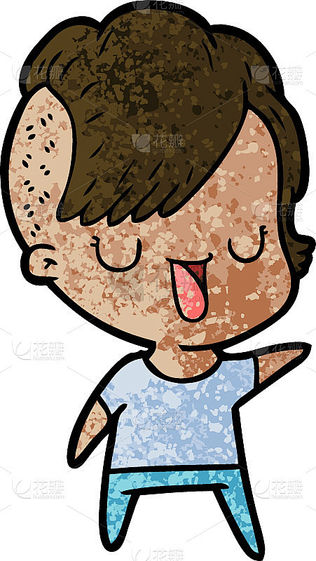 可爱的卡通女孩与时髦的发型
