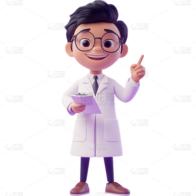 人物系列通用3D皮克斯医生男人物贴纸