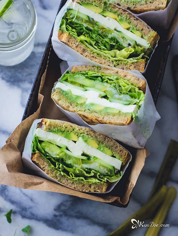 女神的夏日养生午餐绿色三明治  一款低脂...