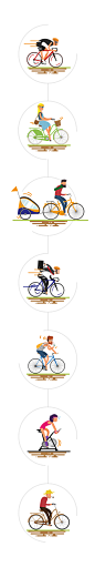 Bicycle Illustrations : Illustration of some bicycle rider types