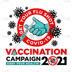 抗击冠状病毒的疫苗接种运动海报或登陆页