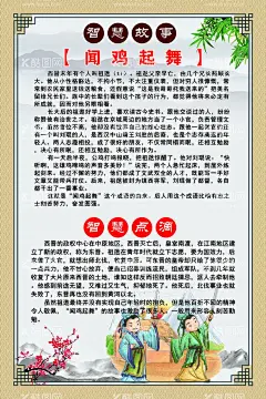 成语故事 闻鸡起舞  - 源文件下载【酷图网】成语故事,闻鸡起舞,学校,校园文化,校园,励志故事,展板,班级文化,文化墙,励志标语,古典文学,典故,经典故事,少儿,儿童,成语,