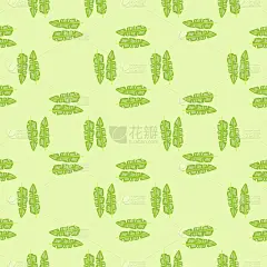 现代芭蕉叶无缝模式与手绘热带印花。暑期艺术自然背景。季节纺织品的矢量插图。