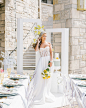 A Pop of Yellow for a Spring Wedding Vibe : Eagles Nest Golf Club was the location for this wedding style shoot, featuring custom bridal fashion by Valencienne, one of Toronto's top custom bridal ateliers.