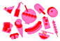 3D Food  glassmorphism graphic Icon minimal neumorphism simple Style summer