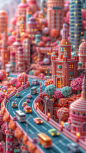 A cityscape constructed of yarn, with roads and vehicles also made of yarn, in macaron color palette, rendered in a realistic style, creating an imaginative city.

--ar
 9:16

--stylize
 500