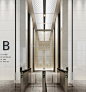 现代办公楼大厅接待区电梯间组合3D模型