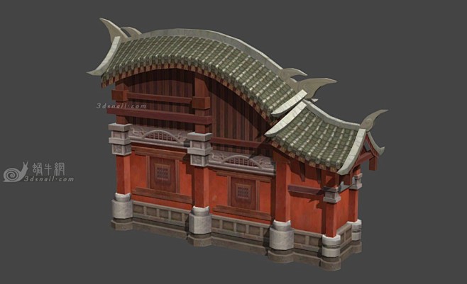 古代小房子2，牌楼，角楼 - 场景 蜗牛...