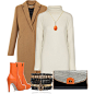 A fashion look from November 2015 featuring wool sweater dress, brown overcoat and stiletto ankle boots. Browse and shop related looks.