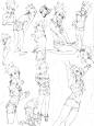 女生人体动态线稿合集，适合新手临摹练习 - 小红书