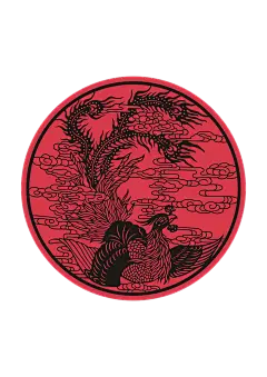 水彩水墨火焰壁画中国风火凤凰装饰圆环免抠png透明背景ps素材