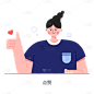 卡通风显示信息人物插画贴纸SVG1