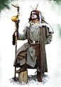 Costume Druid, Medieval - Medieval Clothing - Medieval Fantasy Costumes - Costume Druid, in the showed outfit you can see clearly the impressive ceremonial hood and gown. The used colours are the same of the tree bark. The strong material are perfect for 