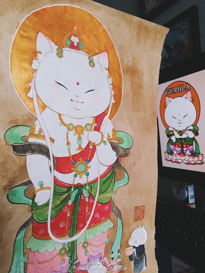 #畫猫# 奉上罐头，大小喵菩保你过级！ ...