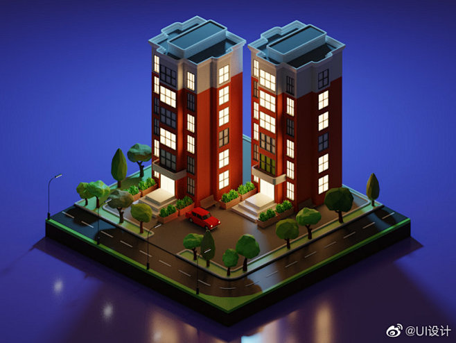 质感C4D建筑小场景