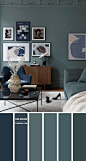 5 种适合客厅的平静色彩：柔和的绿色和海军蓝色客厅