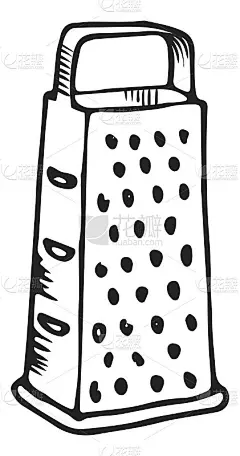 带刀片槽的金属刨丝器。碎纸机厨房用具