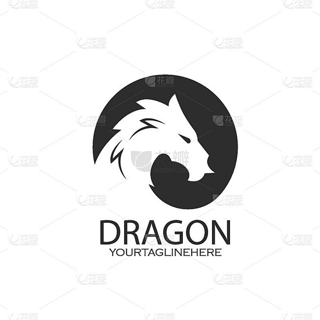 龙图标模板矢量插图