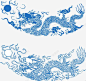 装饰图案高清素材 中国风 简笔画 蓝色 龙 免抠png 设计图片 免费下载