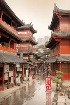 数字艺术街景插画-众图网