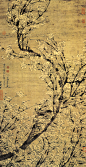 《秋葵蛱蝶图》
清 王武 绢本设色 纵122厘米 横34厘米

彩画秋葵、蛱蝶、玲珑石。作者王武（1632—1690），长洲（今苏州）人，精于鉴别，先世富收藏，多宋元名迹，往往心识手追，于传统颇有领悟。王氏花鸟写生在沈周与陆治之间，王时敏许无画院气。此图风貌近沈周，色调沉着凝重，画上自题七言诗一首，作于清康熙二十五年，时年50岁。