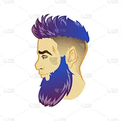 男人,络腮胡子,侧面像,人的脸部,潮人,动物头,肖像,头发,发型,复古